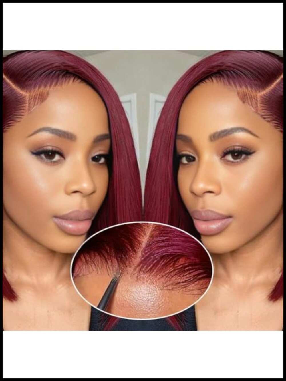 180% Density Human Hair Bob Wig Glueless Pre Plucked Pre Cut Lace Front